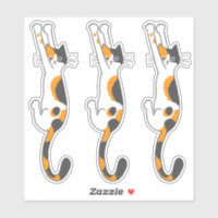 Calico Cat Hanging On | Funny Cat Stickers