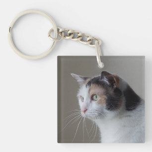 Calico cat key ring