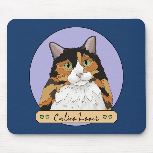 Calico Cat Lover Mouse Pad (Front)