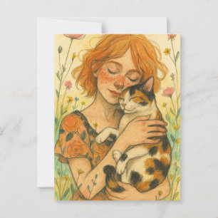 Calico Cat Mom Postcard