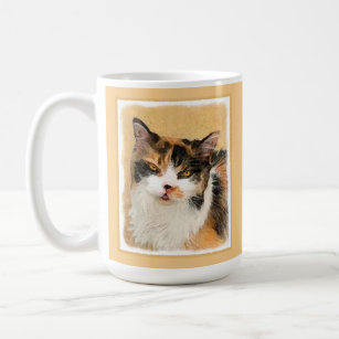 Calico Cat Painting - Cute Original Cat Art Coffee Mug
