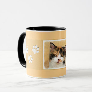 Calico Cat Painting - Cute Original Cat Art Mug