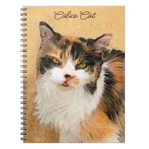 Calico Cat Painting - Cute Original Cat Art Notebook