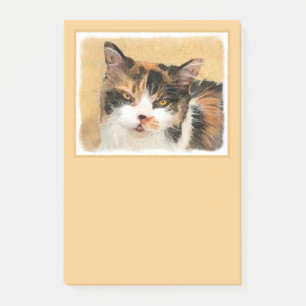 Calico Cat Painting - Cute Original Cat Art Post-it Notes
