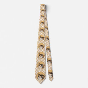 Calico Cat Painting - Cute Original Cat Art Tie