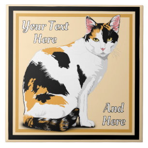 Calico Cat Personalised Ceramic Tile