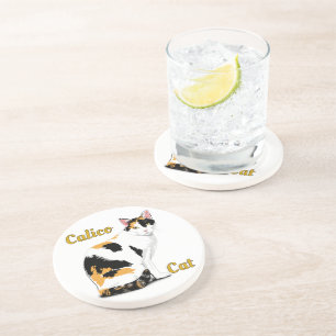 Calico Cat Personalised Coaster