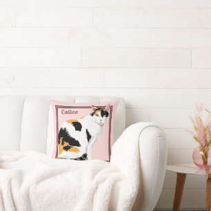 Calico Cat Personalized Cushion
