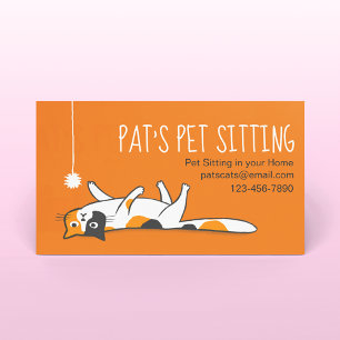 Calico Cat Pet Sitting Funny Cat Animal Care Business Card