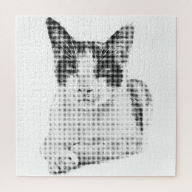 Calico Cat Retro Halftone Jigsaw Puzzle (Vertical)