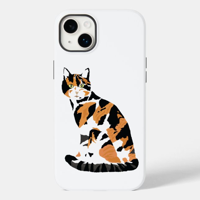 Calico cat sitting Case-Mate iPhone case (Back)
