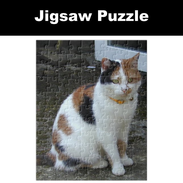 Calico cat sitting outside jigsaw puzzle (Creator Uploaded)