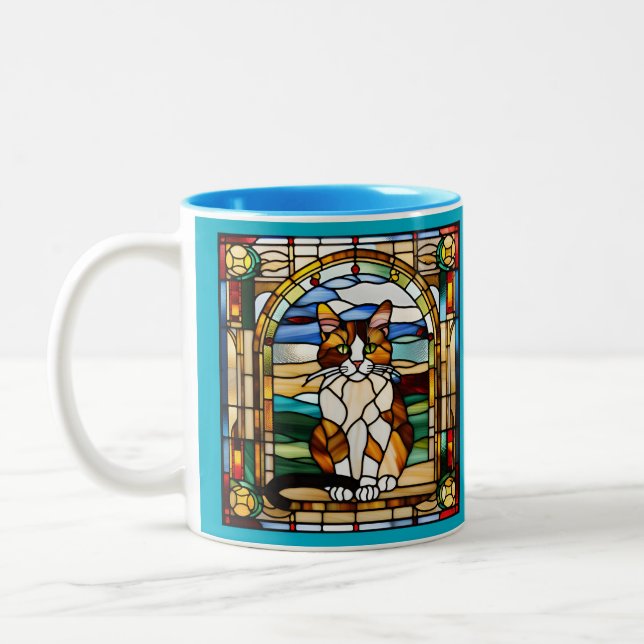 Calico Cat Stained glass Mug (Left)