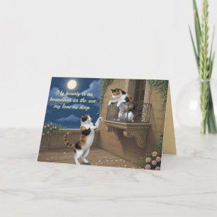 Calico Cat Valentine Card