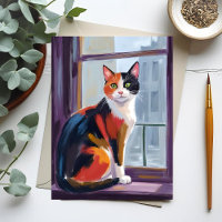 Calico Cat | Watercolor Windowsill Pet