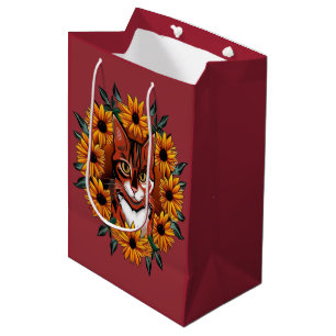 Calico Cat With Black-eyed Susan Maryland State Medium Gift Bag