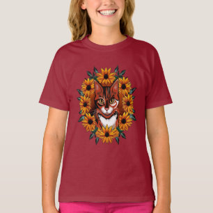 Calico Cat With Black-eyed Susan Maryland State  T-Shirt