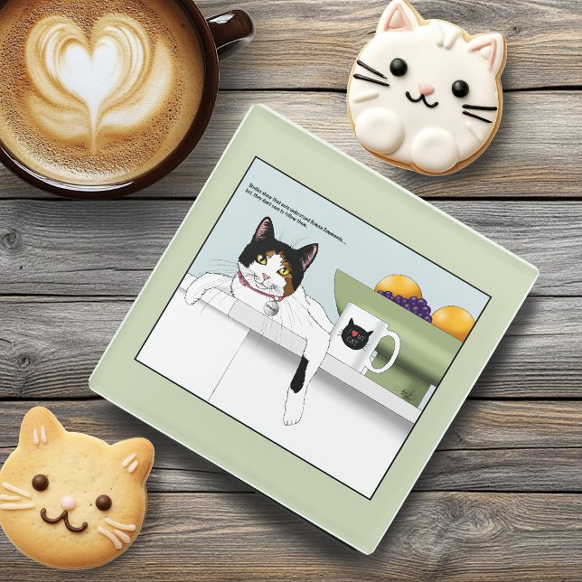 Calico Catitude Cat Kitchen Glass Coaster (Creator Uploaded)