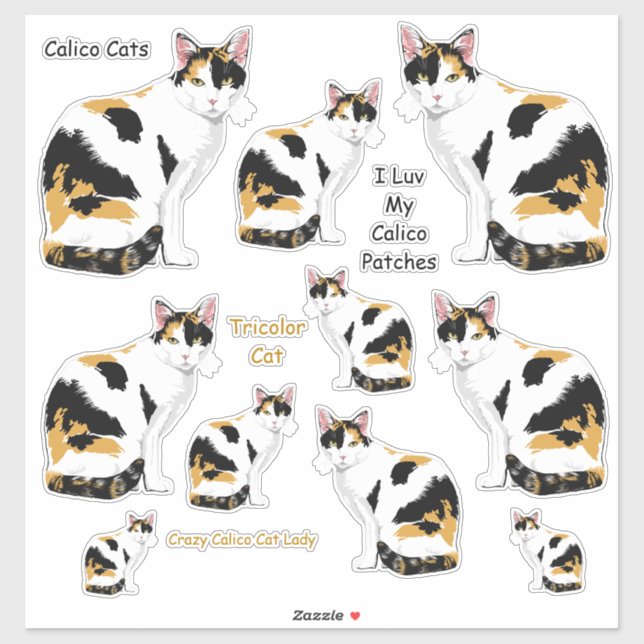 Calico Cats Lg Sticker Set (Sheet)