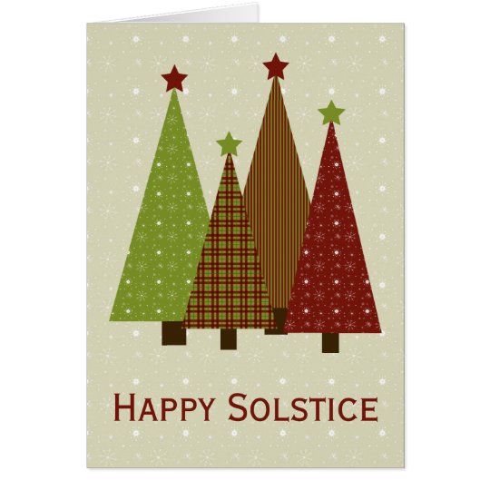 Calico Christmas Trees - Solstice Card