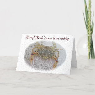 Calico Crab Sorry Card