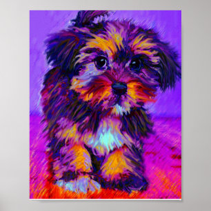 calico dog poster