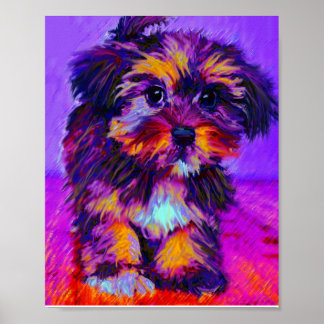 calico dog poster