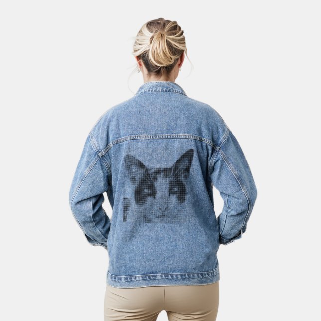 Calico Halftone Muse Denim Jacket (Model)