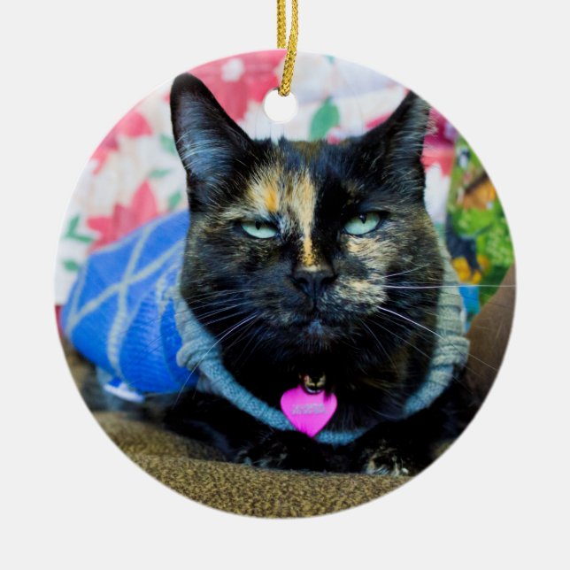 Calico I Ceramic Ornament (Front)