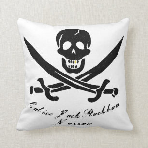 Calico Jack Nassau Pirate Flag Jolly Roger Cushion