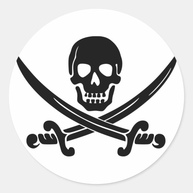 Calico Jack Skull & Swords Sticker (Front)