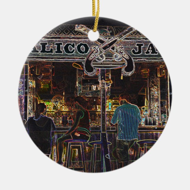 Calico Jacks Grand Cayman Island Ceramic Ornament (Front)