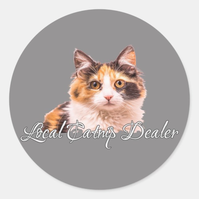 Calico Kitten Local Catnip Dealer Classic Round Sticker (Front)