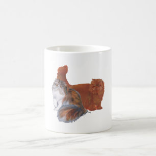 Calico Persian Cat and Red Longhair Cat Coffee Mug