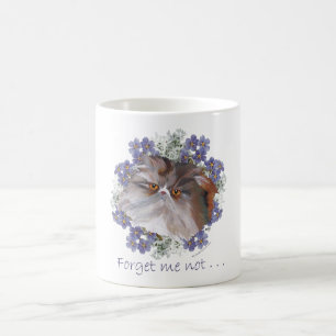 Calico Persian Cat Forget-Me-Not Coffee Mug