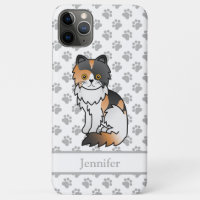Calico Persian Cute Cartoon Cat & Name