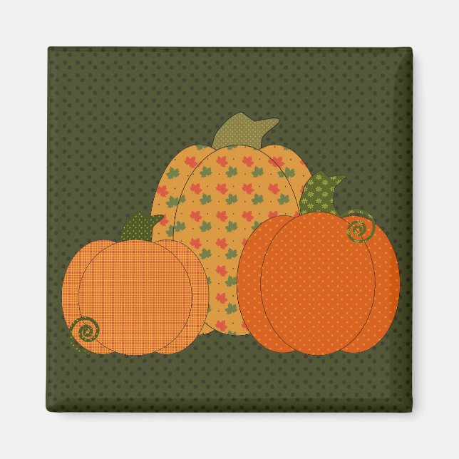 Calico Pumpkin Trio Magnet (Front)