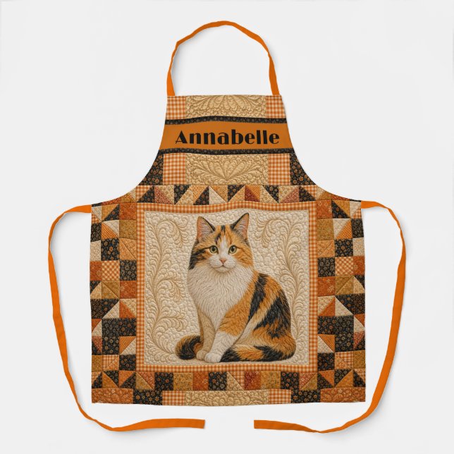 Calico Quilt Personalise Apron (Front)