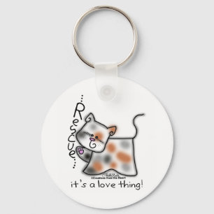 Calico RESCUE...it's a love thing! Key Ring
