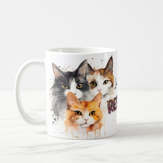 Calico & Tabby cat Coffee Mug (Left)