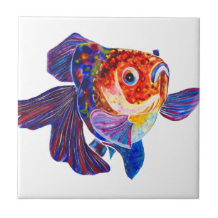Calico Veiltail Goldfish decorative tile