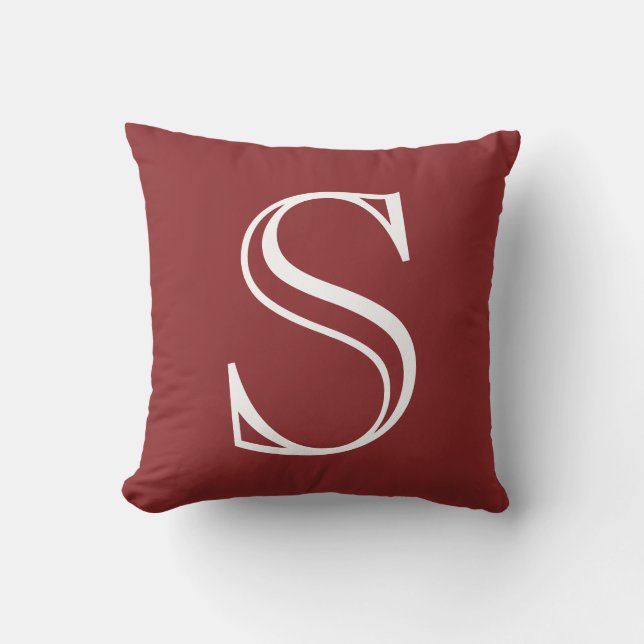 Caliente Red Custom Initial Cushion (Front)