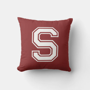 Caliente Red Custom Initial Throw Pillow