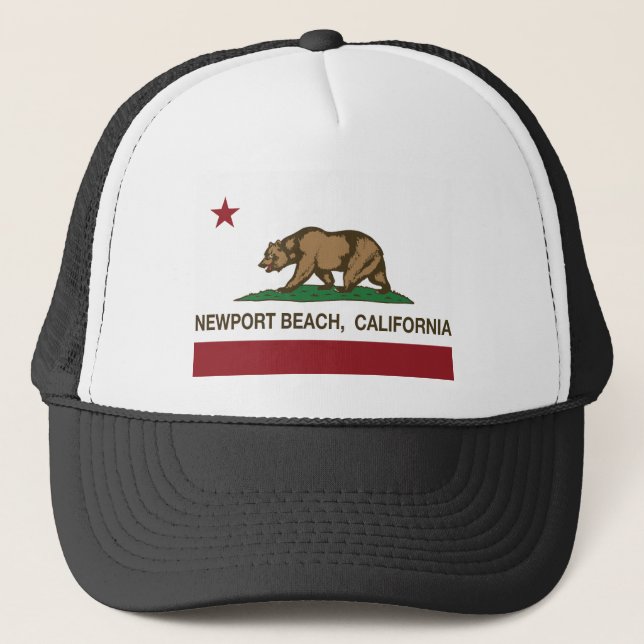 californa state flag newport beach trucker hat (Front)