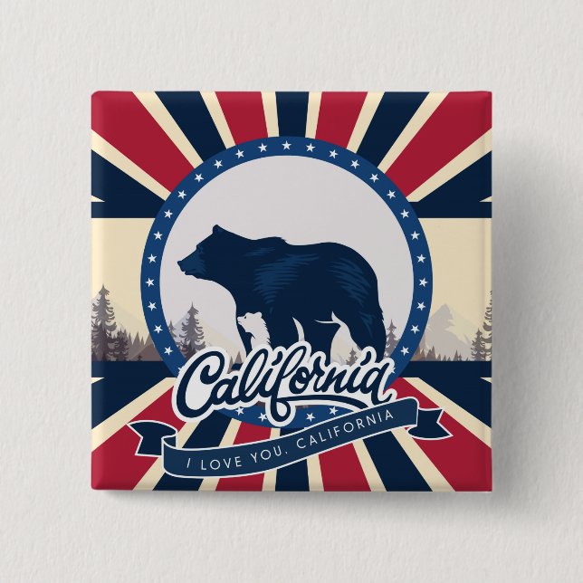 California 15 Cm Square Badge (Front)