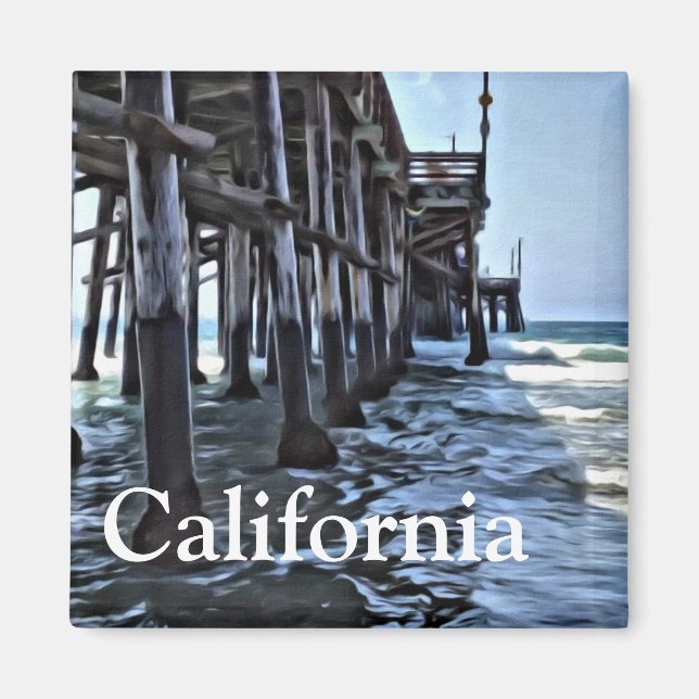 California - 2 Inch Square Magnet (Front)