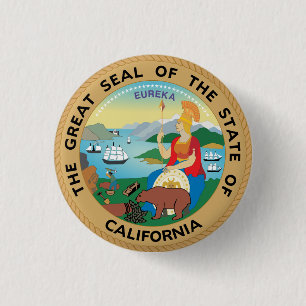 California 3 Cm Round Badge