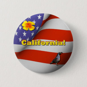 California 6 Cm Round Badge