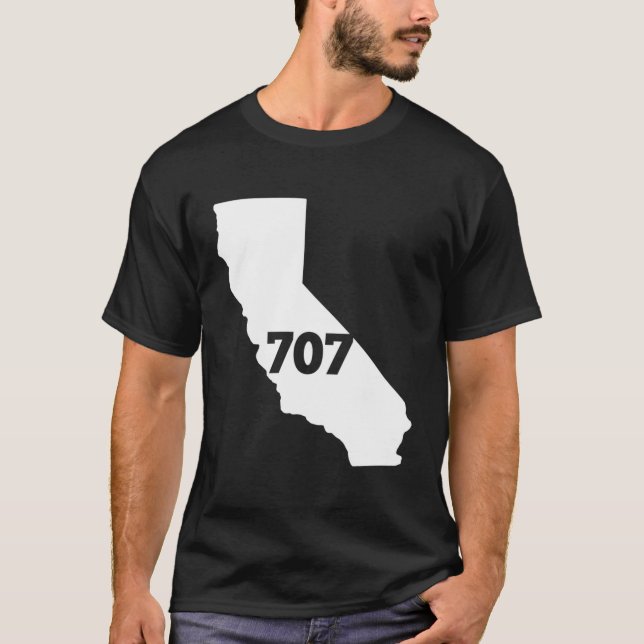 California 707 Area Code T-Shirt (Front)
