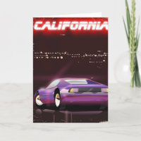California 80's neon Supercar poster